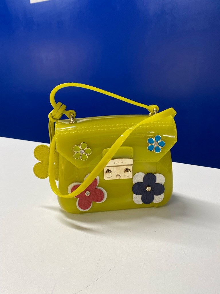 Furla Furla - Borsa piccola PVC verde con fiori applicati 17x14