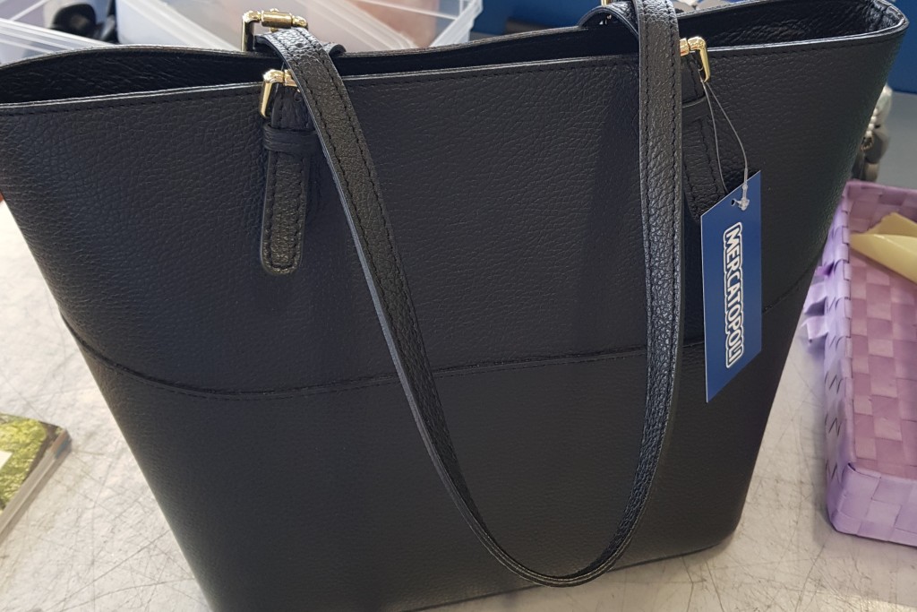 Vintage Artigianale Borsa Spalla Pelle Nera