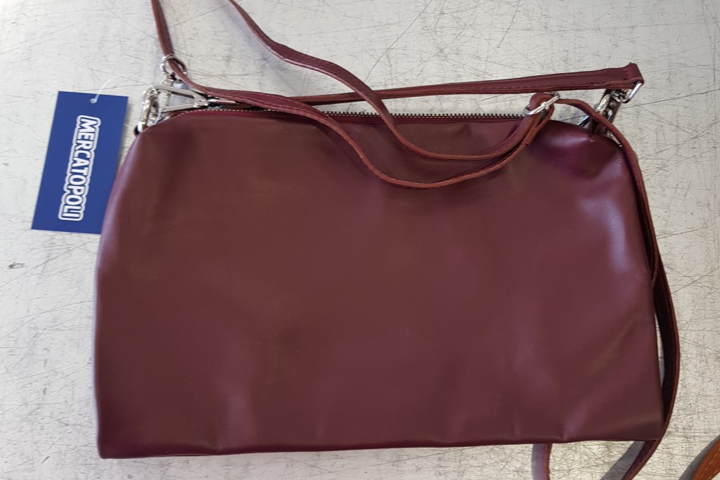Vintage Artigianale Borsa Pelle Bordeaux Tracolla