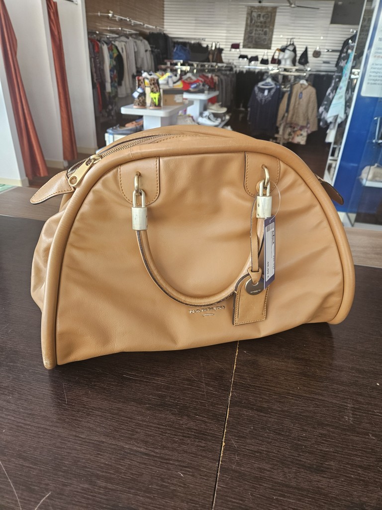 Vintage Artigianale Borsa Nannini Pelle – borsa vintage Eccellente, Nude, Pelle Nappa