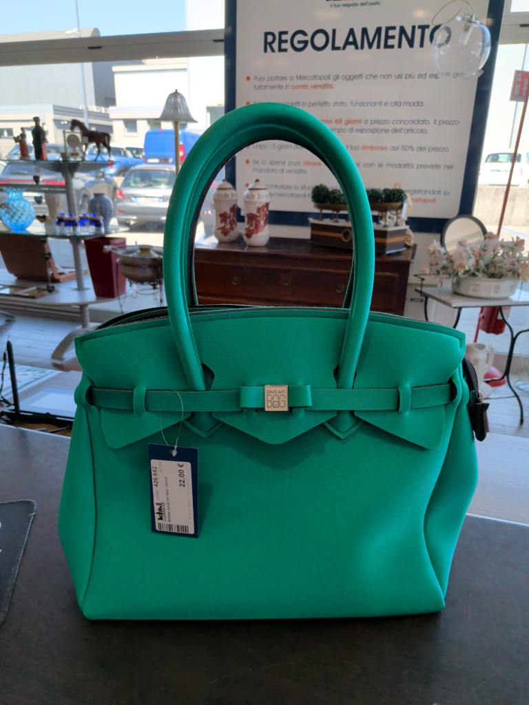 Vintage Artigianale Borsa Save My Bag Verde – borsa vintage Buono, Burro, Vitello