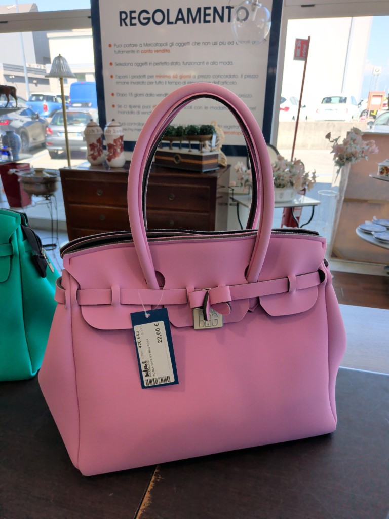 Vintage Artigianale Borsa Save My Bag Rosa – borsa vintage Eccellente, Cammello, Vitello Tamburato