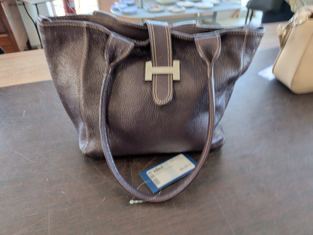 Vintage Artigianale Borsa Pelle Viola