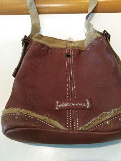 Vintage Artigianale Borsa In Pelle Marrone Billionaire – borsa vintage Buono, Rosso, Tela Stampata