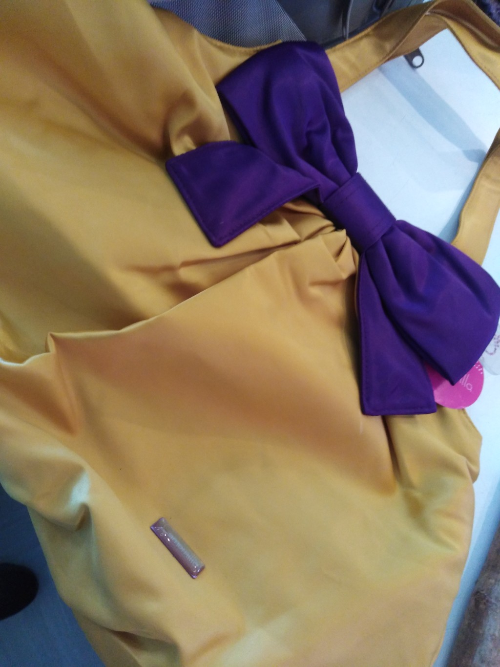 Vintage Artigianale Borsa Gialla E Viola Camomilla