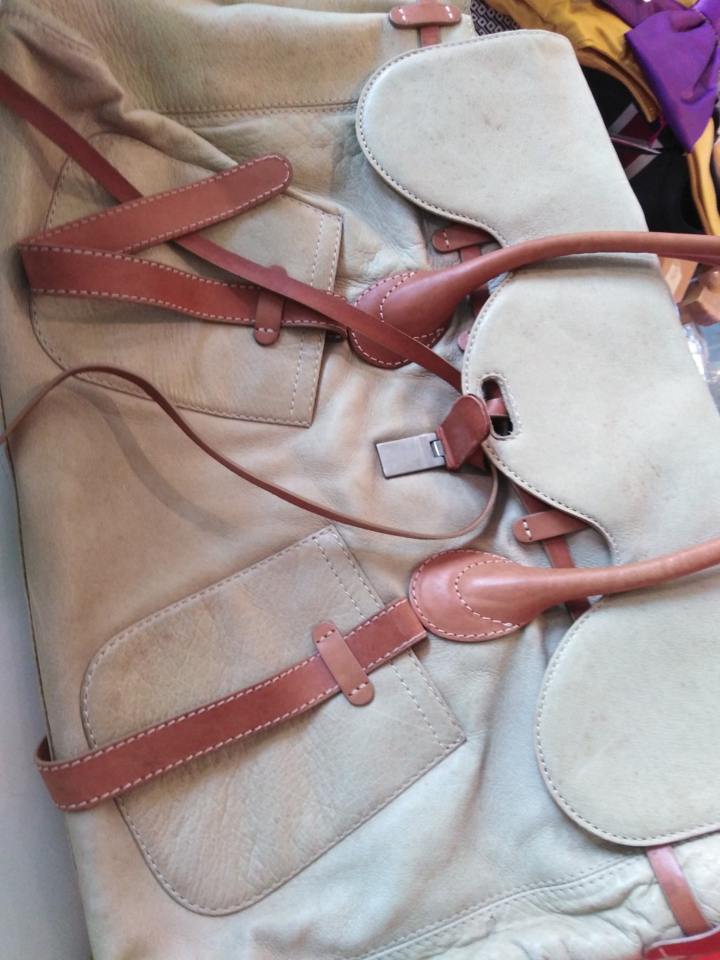 Gianfranco Ferre Borsa In Pelle Beige Gianfranco Ferrè