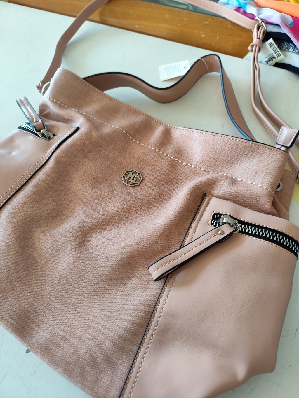Vintage Artigianale Borsa Rosa Cipria
