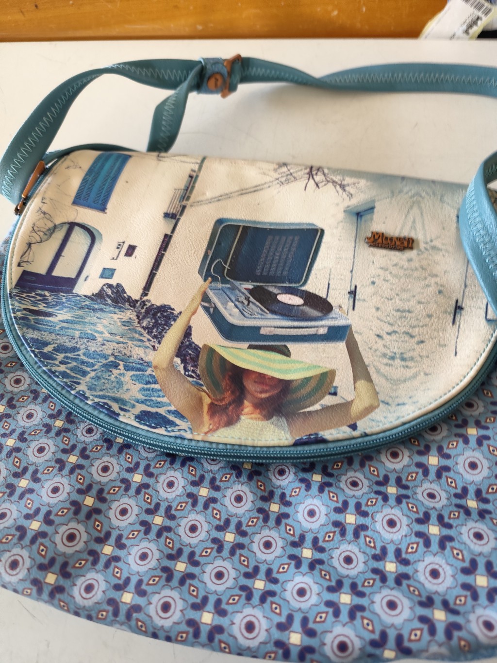 Vintage Artigianale Borsa Celeste Mundi