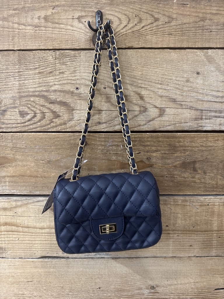Vintage Artigianale Borsa Blu Tracolla Bli
