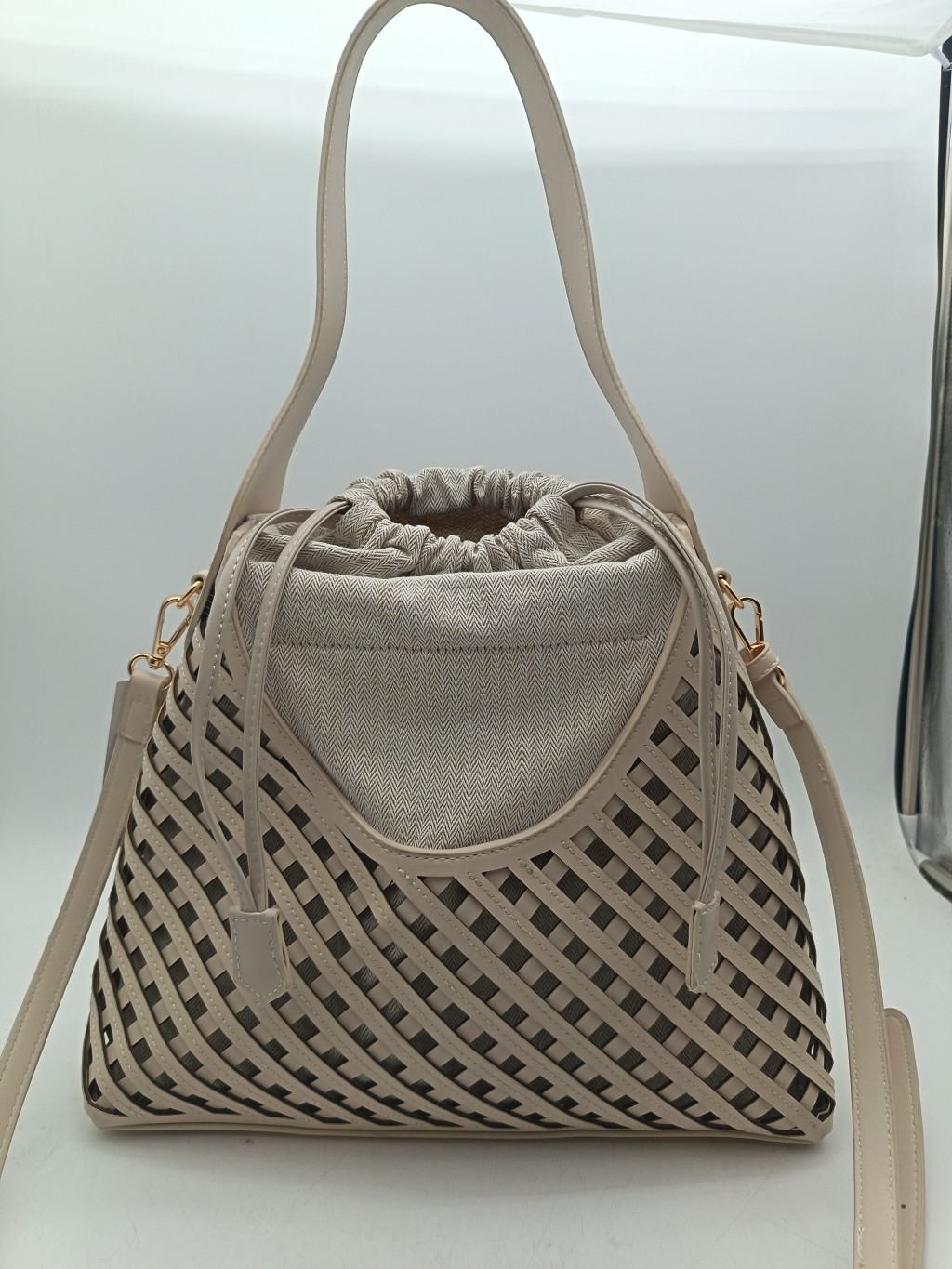 Diana & Co Diana & Co Borsa Beige Effetto Intrecciato