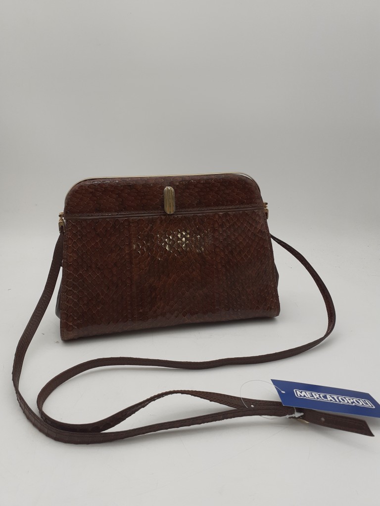 Creazioni Patrizia Creazioni Patrizia Borsa Marrone Tracolla In Pelle Di Pitone